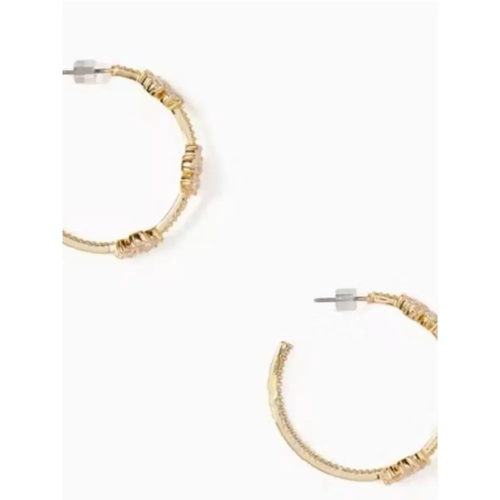 Kate Spade Gold CZ Three-Flower Earrings NWT Dust Bag Included